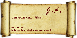 Janecskai Aba névjegykártya